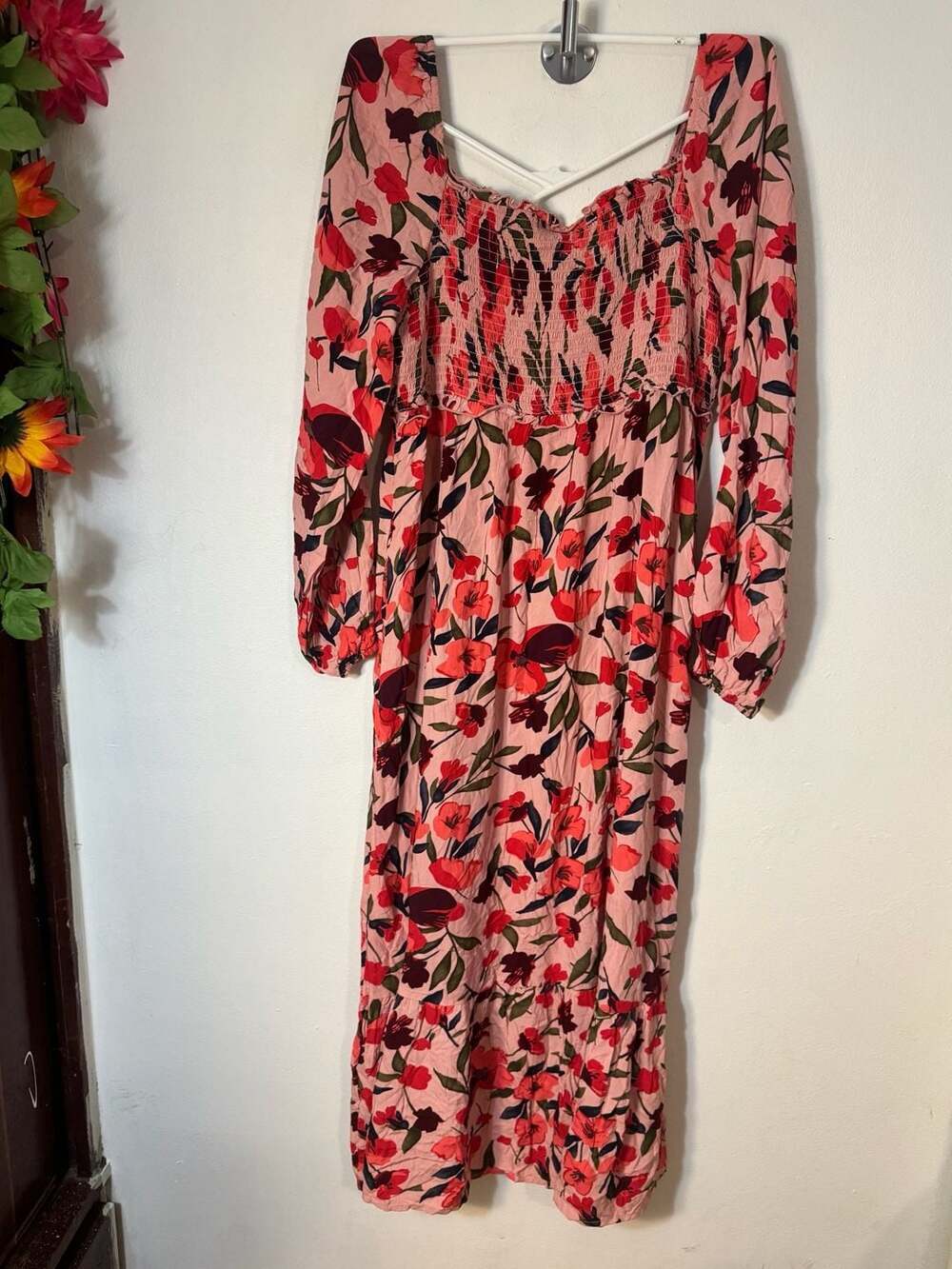 Dokotoo Floral Smocked Button Down Maxi Dress Size XL - Picture 2 of 8